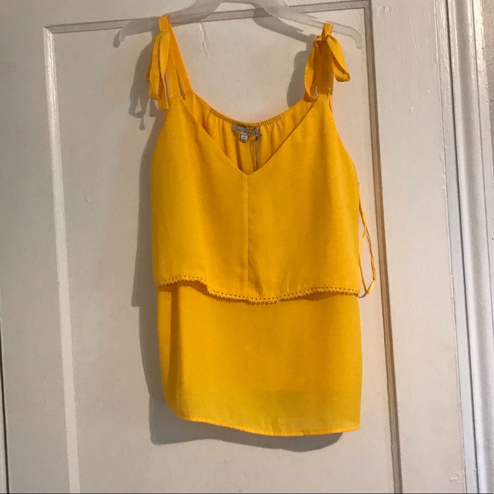Yellow flowy tank top